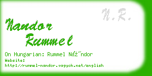 nandor rummel business card